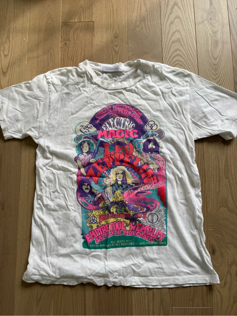 Led Zeppelin Electric Magic White Graphic Tee - Unbranded